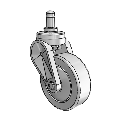 Eclipse Grip Ring Swivel Caster with 3 x 1 Grey Polyurethane Wheel