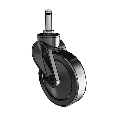 Eclipse Grip Ring Swivel Caster with 4 x 1 Black Thermoplastic Urethane Wheel