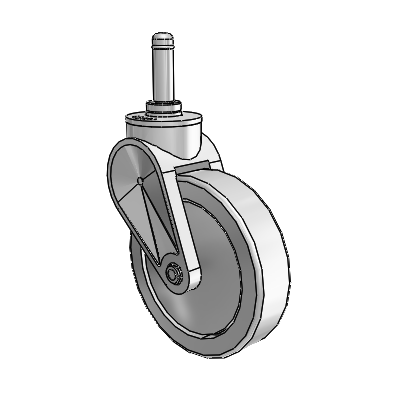 Eclipse Grip Ring Swivel Caster with 4 x 1 Grey Polyurethane Wheel