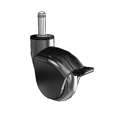 Genesis Grip Ring Black Swivel Caster with 3 x 1 Monotech Wheel and Tread Lock Brake