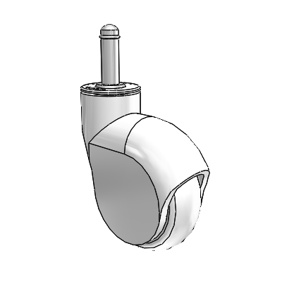 Genesis Grip Ring White Swivel Caster with 3 x 1 Monotech Wheel