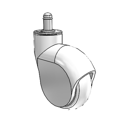 Genesis Grip Ring White Swivel Caster with 3 x 1 Monotech Wheel