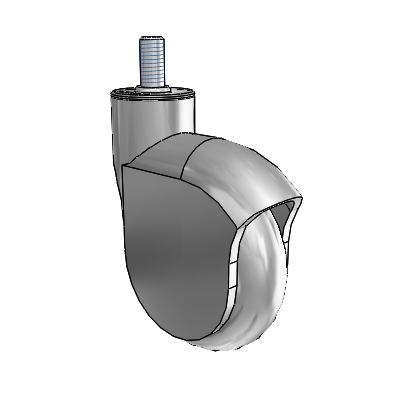 Genesis Threaded Stem Grey Swivel Caster with 4 x 1.25 Monotech Wheel