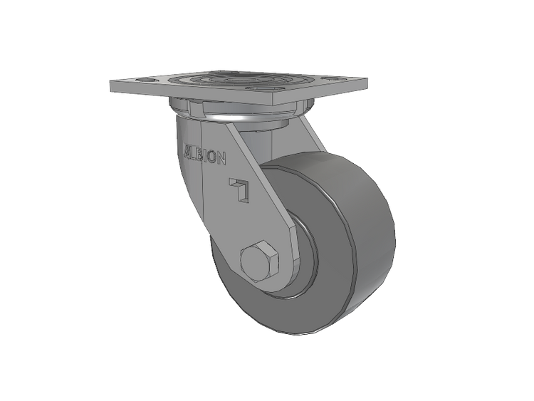 16 Series Top Plate Swivel Caster with 4 x 2 Grey Polyurethane XP - X-treme Plus Solid Polyurethane Wheel