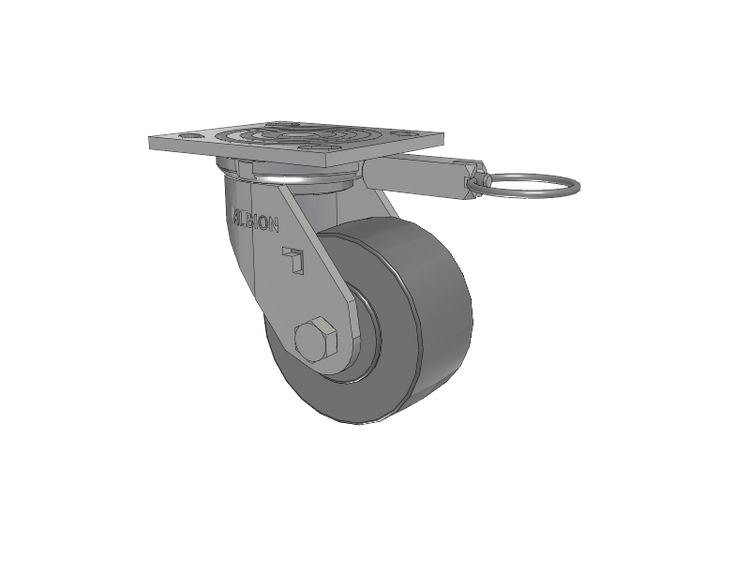 16 Series Top Plate Swivel Caster with 4 x 2 Grey Polyurethane XP - X-treme Plus Solid Polyurethane Wheel