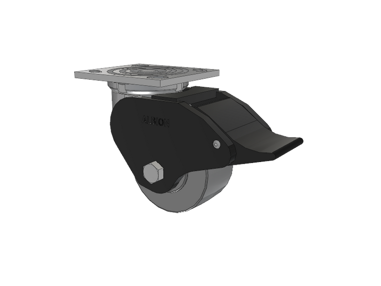 16 Series Top Plate Swivel Caster with 4 x 2 Grey Polyurethane XP - X-treme Plus Solid Polyurethane Wheel and Total Lock Brake