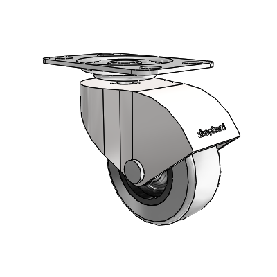 Monarch Top Plate Bright Chrome Swivel Caster with 2 x .8125 Grey Thermoplastic Rubber Wheel