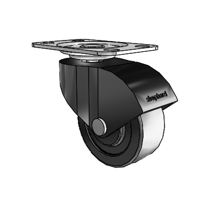Monarch Top Plate Black Oxide Swivel Caster with 2 x .8125 Black Polyolefin Wheel