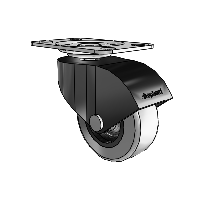 Monarch Top Plate Black Oxide Swivel Caster with 2 x .8125 Grey Thermoplastic Rubber Wheel