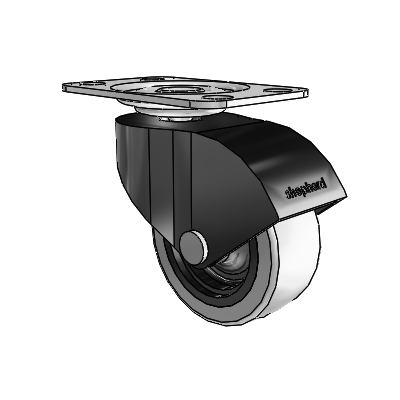 Monarch Top Plate Black Oxide Swivel Caster with 2 x .8125 Grey Thermoplastic Urethane Wheel