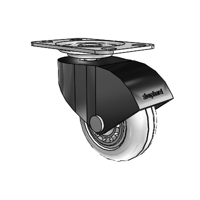 Monarch Top Plate Black Oxide Swivel Caster with 2 x .8125 Clear Vipor Wheel