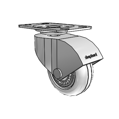 Monarch Top Plate Polished Nickel Swivel Caster with 2 x .8125 Clear Vipor Wheel