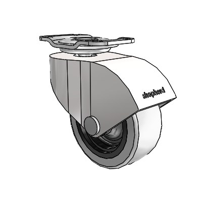 Monarch Top Plate Bright Chrome Swivel Caster with 2 x .8125 Grey Thermoplastic Urethane Wheel