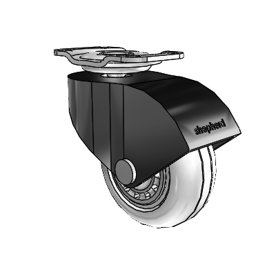 Monarch Top Plate Black Oxide Swivel Caster with 2 x .8125 Clear Vipor Wheel