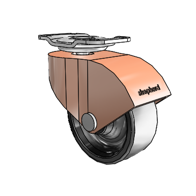 Monarch Top Plate Copper Oxide Swivel Caster with 2 x .8125 Black Polyolefin Wheel