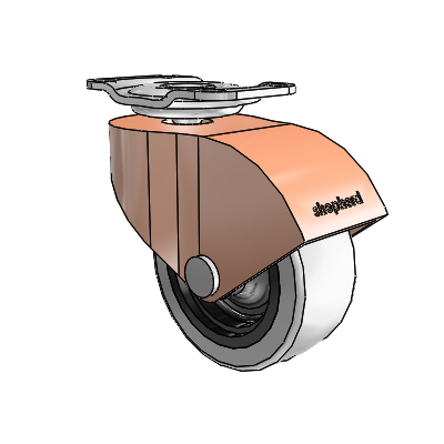 Monarch Top Plate Copper Oxide Swivel Caster with 2 x .8125 Grey Thermoplastic Urethane Wheel