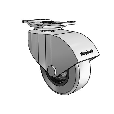 Monarch Top Plate Polished Nickel Swivel Caster with 2 x .8125 Grey Thermoplastic Rubber Wheel