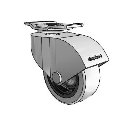 Monarch Top Plate Polished Nickel Swivel Caster with 2 x .8125 Grey Thermoplastic Urethane Wheel