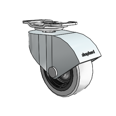 Monarch Top Plate Zinc Swivel Caster with 2 x .8125 Grey Thermoplastic Urethane Wheel