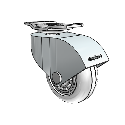 Monarch Top Plate Zinc Swivel Caster with 2 x .8125 Clear Vipor Wheel
