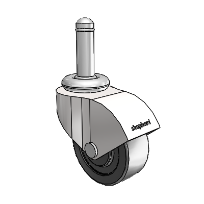 Monarch Grip Ring Bright Chrome Swivel Caster with 2 x .8125 Black Polyolefin Wheel