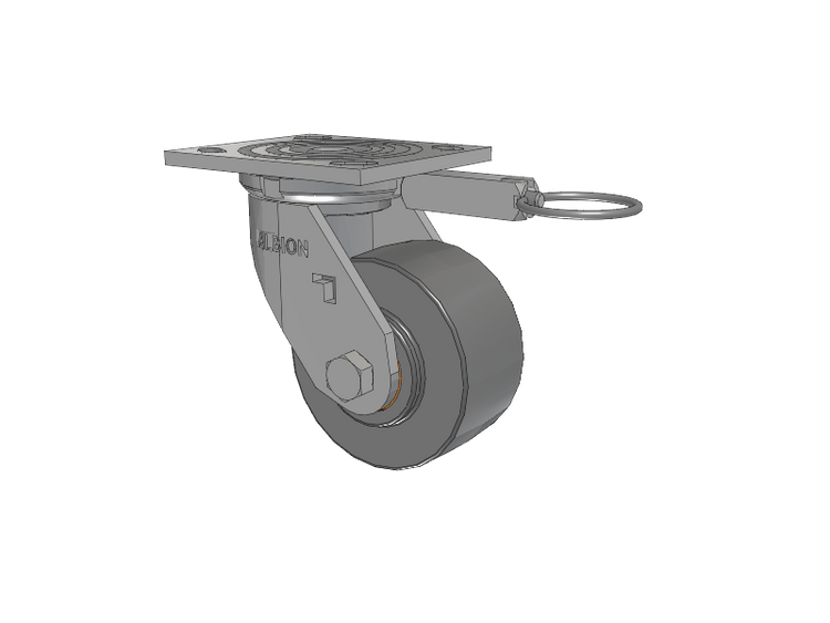 16 Series Top Plate Swivel Caster with 4 x 2 Grey Polyurethane XP - X-treme Plus Solid Polyurethane Wheel