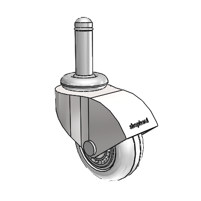 Monarch Grip Ring Bright Chrome Swivel Caster with 2 x .8125 Clear Vipor Wheel