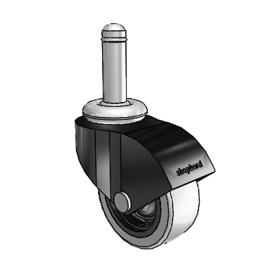 Monarch Grip Ring Black Oxide Swivel Caster with 2 x .8125 Grey Thermoplastic Urethane Wheel