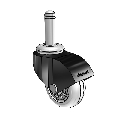 Monarch Grip Ring Black Oxide Swivel Caster with 2 x .8125 Clear Vipor Wheel