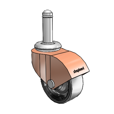 Monarch Grip Ring Copper Oxide Swivel Caster with 2 x .8125 Black Polyolefin Wheel