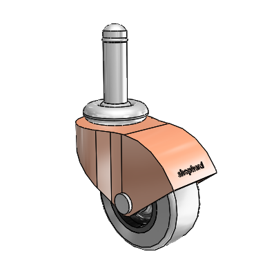 Monarch Grip Ring Copper Oxide Swivel Caster with 2 x .8125 Grey Thermoplastic Rubber Wheel