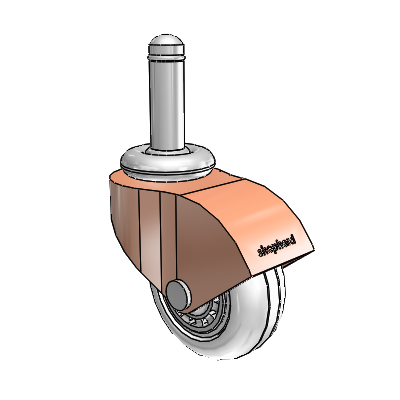 Monarch Grip Ring Copper Oxide Swivel Caster with 2 x .8125 Clear Vipor Wheel