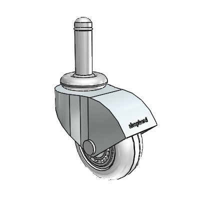 Monarch Grip Ring Zinc Swivel Caster with 2 x .8125 Clear Vipor Wheel
