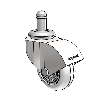 Monarch Grip Ring Bright Chrome Swivel Caster with 2 x .8125 Clear Vipor Wheel