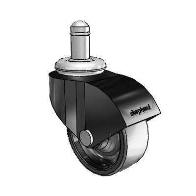 Monarch Grip Ring Black Oxide Swivel Caster with 2 x .8125 Black Polyolefin Wheel