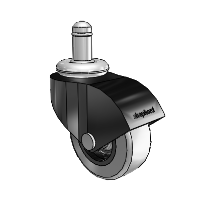 Monarch Grip Ring Black Oxide Swivel Caster with 2 x .8125 Grey Thermoplastic Rubber Wheel