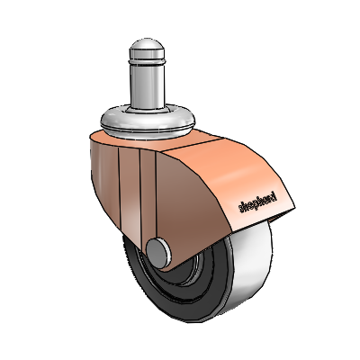 Monarch Grip Ring Copper Oxide Swivel Caster with 2 x .8125 Black Polyolefin Wheel