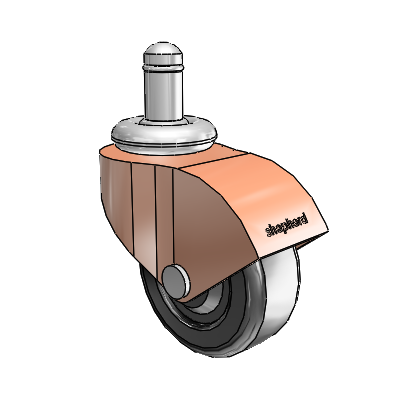 Monarch Grip Ring Copper Oxide Swivel Caster with 2 x .8125 Black Soft Rubber Wheel