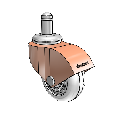 Monarch Grip Ring Copper Oxide Swivel Caster with 2 x .8125 Clear Vipor Wheel