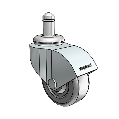 Monarch Grip Ring Zinc Swivel Caster with 2 x .8125 Black Hard Rubber Wheel