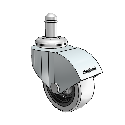 Monarch Grip Ring Zinc Swivel Caster with 2 x .8125 Grey Thermoplastic Urethane Wheel