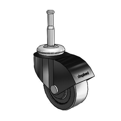 Monarch Grip Neck Black Oxide Swivel Caster with 2 x .8125 Black Polyolefin Wheel