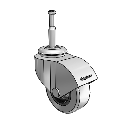 Monarch Grip Neck Polished Nickel Swivel Caster with 2 x .8125 Grey Thermoplastic Rubber Wheel