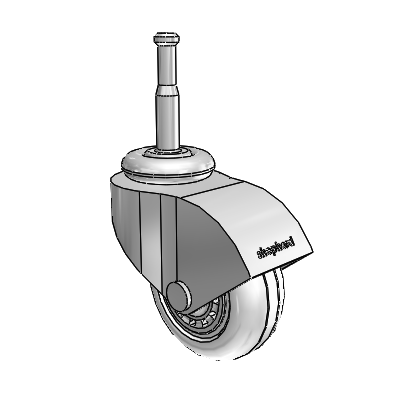 Monarch Grip Neck Polished Nickel Swivel Caster with 2 x .8125 Clear Vipor Wheel
