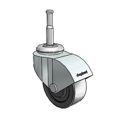 Monarch Grip Neck Zinc Swivel Caster with 2 x .8125 Black Polyolefin Wheel