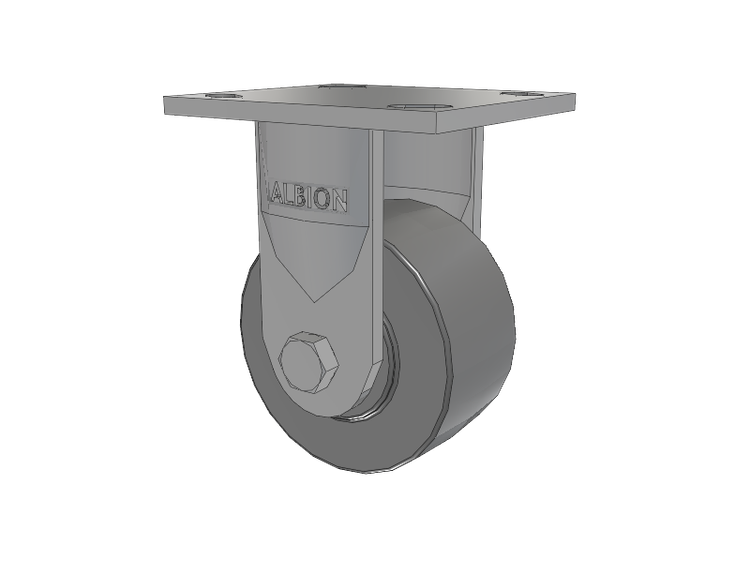 16 Series Top Plate Rigid Caster with 4 x 2 Grey Polyurethane XP - X-treme Plus Solid Polyurethane Wheel