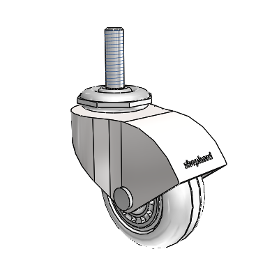 Monarch Threaded Stem Bright Chrome Swivel Caster with 2 x .8125 Clear Vipor Wheel