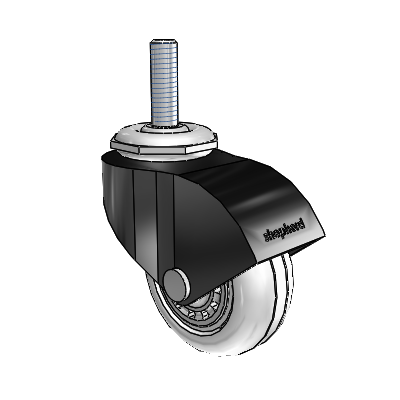 Monarch Threaded Stem Black Oxide Swivel Caster with 2 x .8125 Clear Vipor Wheel
