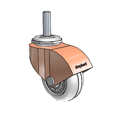 Monarch Threaded Stem Copper Oxide Swivel Caster with 2 x .8125 Clear Vipor Wheel