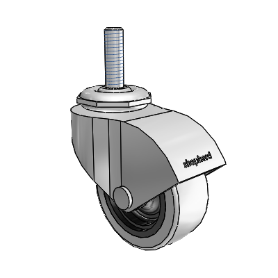 Monarch Threaded Stem Polished Nickel Swivel Caster with 2 x .8125 Grey Thermoplastic Urethane Wheel